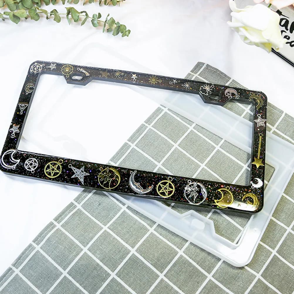 DIY License Plate Frame Mold Delicate Silicone Craft Epoxy Resin Home Decor Gift Making Tools Transparent Flexible Durability