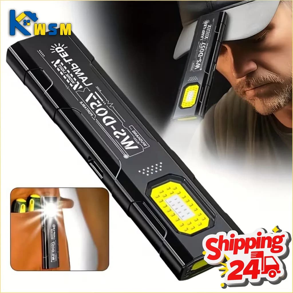 Lampada da lavoro magnetica a LED Mini torcia portatile ricaricabile super luminosa per emergenza di riparazione auto da campeggio all'aperto