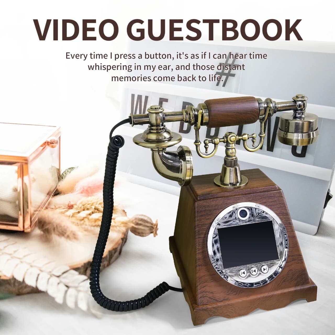2K video intercom with 8 MP camera and 128 GB storage, HD recording with automatic saving + instant photo acquisition for weddings/years/events