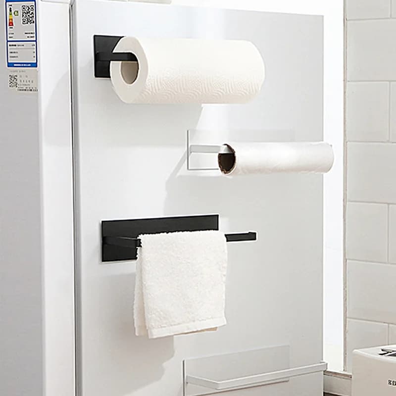 Portarotolo magnetico in ferro, porta pellicola trasparente per porta frigorifero, porta rotolo di carta igienica non perforato