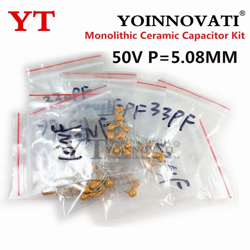 Condensatore ceramico monolitico 200PCS 50V 10PF ~ 10UF 22PF 47NF 220NF 1NF 4.7UF 1UF 100NF 330NF 0.1UF per modulo di potenza