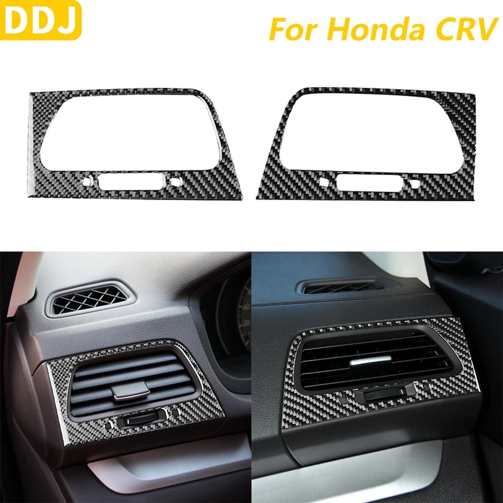For Honda CR-V CRV 2012-2016, Carbon Fiber Cover for Air Ventilation Panel Conditioned on Both sides, Auto Accessories, Decorative Sticker