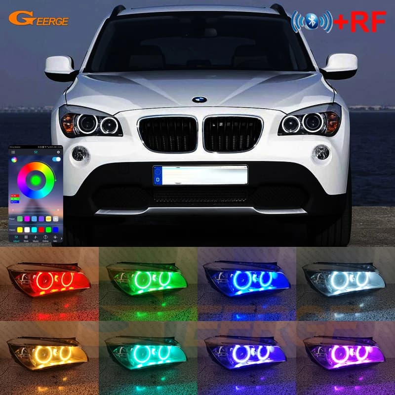 For BMW X1 E84 2009 2010 2011 2012 2013 2014 2015 BT App RF Remote Control Multi-Color RGB Led Angel Eyes Kit Halo Rings