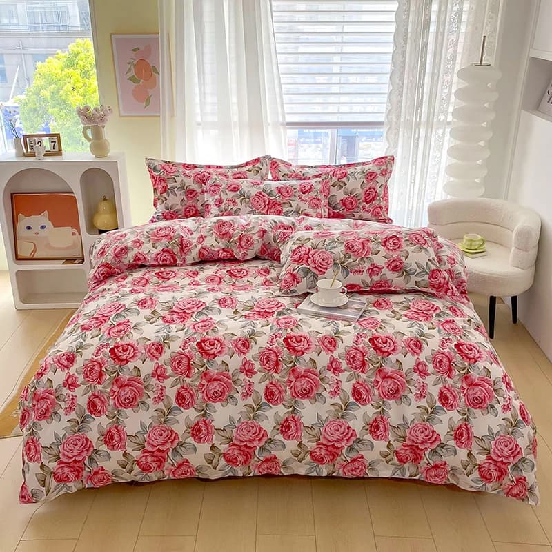 Cover with floral print, single/queen/king size, delicate duvet cover set on the skin, soft duvet cover for bed