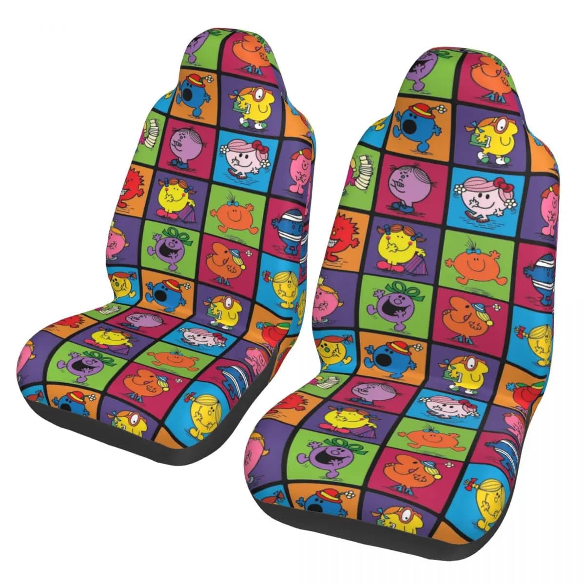 Little Miss Character Squares Universal Car Seat Cover Four Seasons For SUV Car Seat Mat in Polyester Fishing