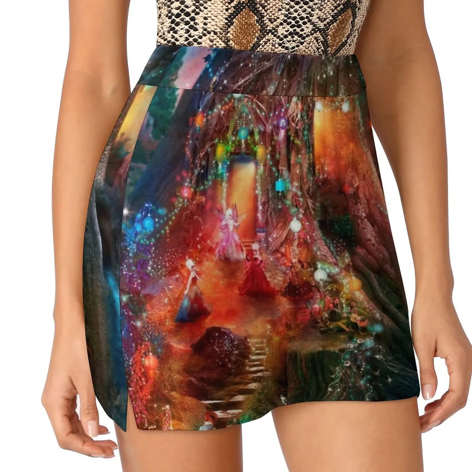 The Foxglove Ball Gonna moda coreana Gonne estive per donna Gonna pantaloni a prova di luce Fata Albero musicale Festa fantasy