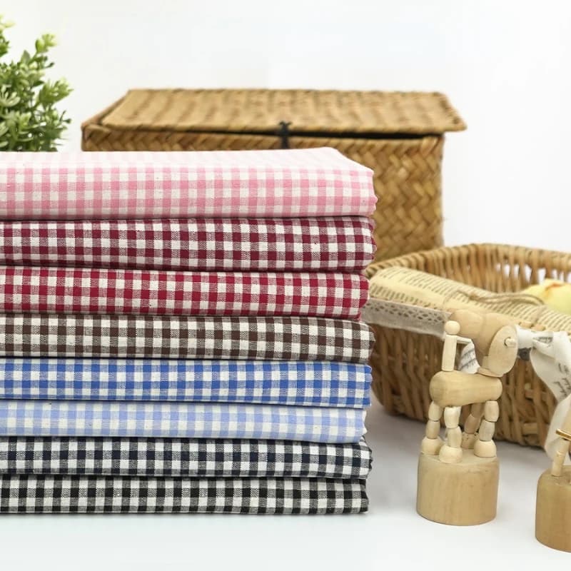 145x45cm Pure Cotton Plaid Fabric for Tablecloth Home Decoration Women's Dresses Skirt DIY Handmade Sewing Fabric Accessories