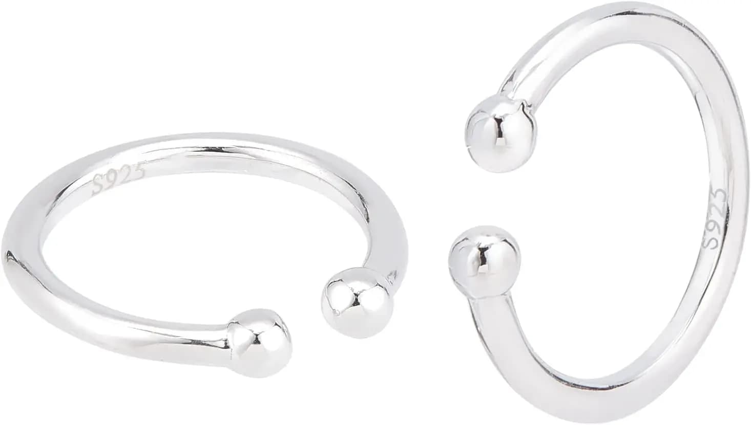1 paio di orecchini a clip in argento sterling 925 calibro 18, orecchini a cerchio piccoli e rotondi da 1/2 pollice