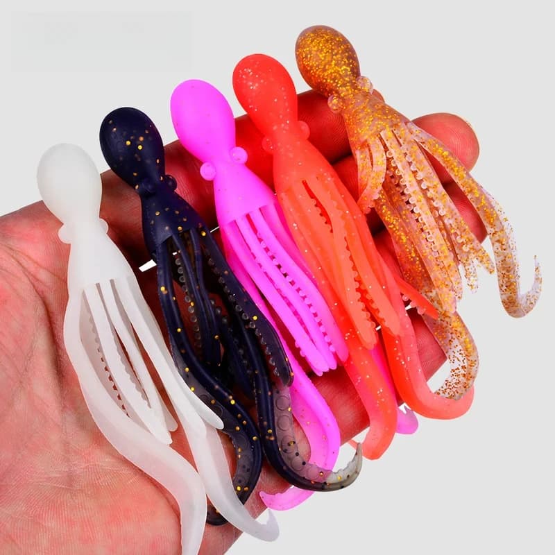 5 pz Morbido Luminoso Polpo Silicone Gonne Esche Tonno Traina Con Gonna Calamari Jigging Mare Esca Alta Elasticità Simulazione per la Pesca