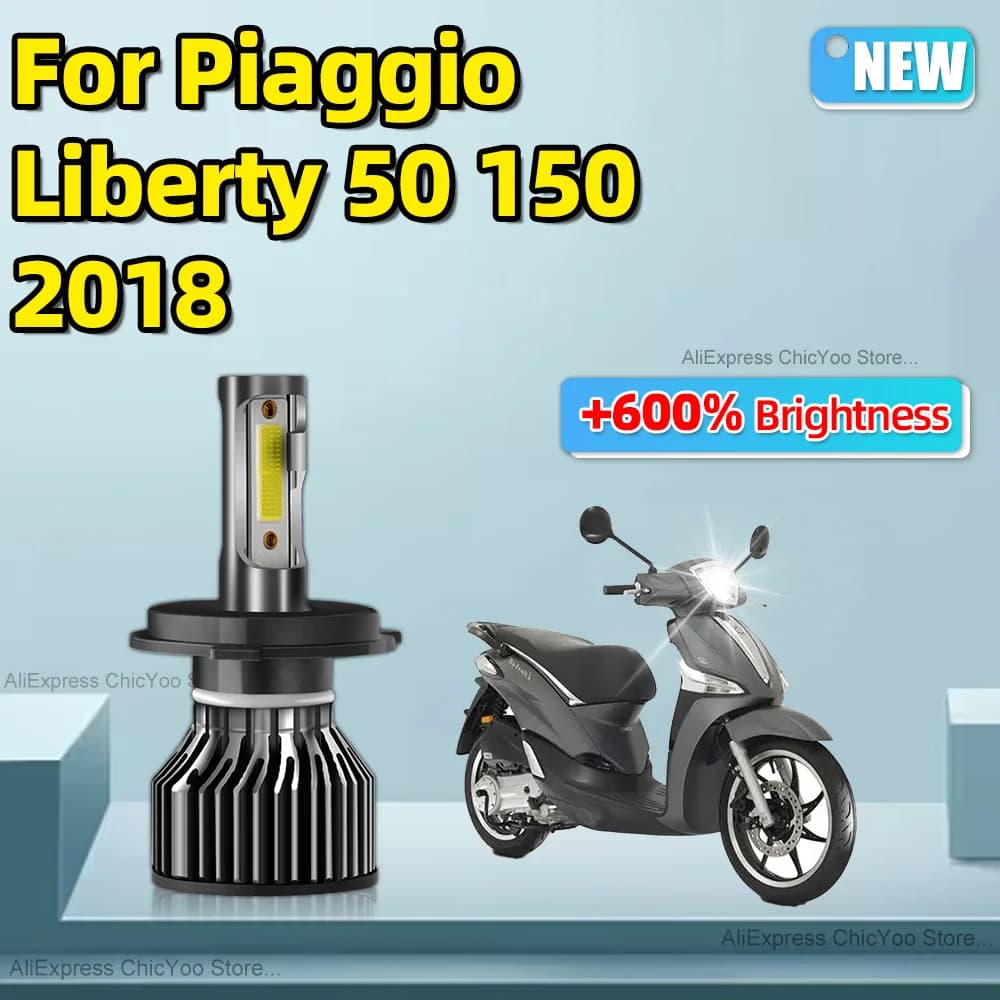Per Piaggio Liberty 50 150 2,018.00 H4 LED COB CHIP moto faro lampadina moto faro Canbus nessun errore 12V 15000LM