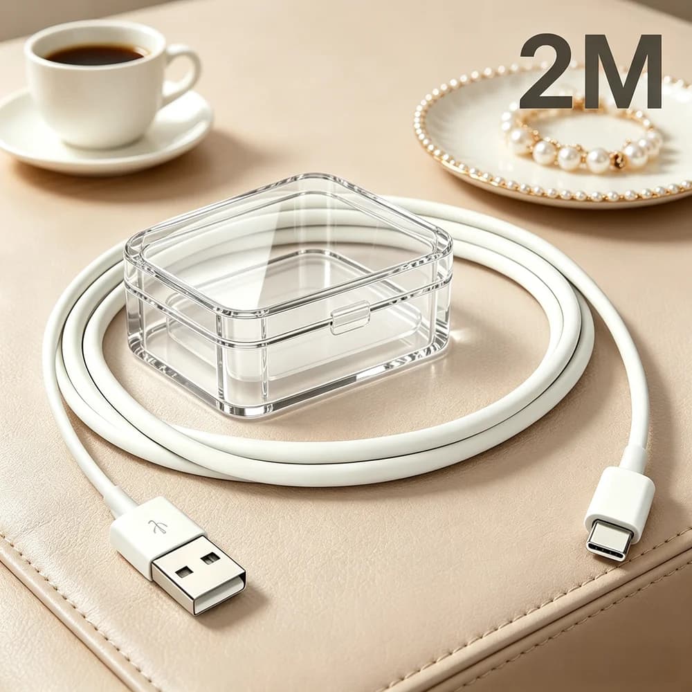 Cavo di ricarica per auto da USB-A a USB-C da 2 m, 1 confezione, cavo di ricarica rapida e sincronizzazione dati di tipo C per telefoni, tablet e dispositivi intelligenti