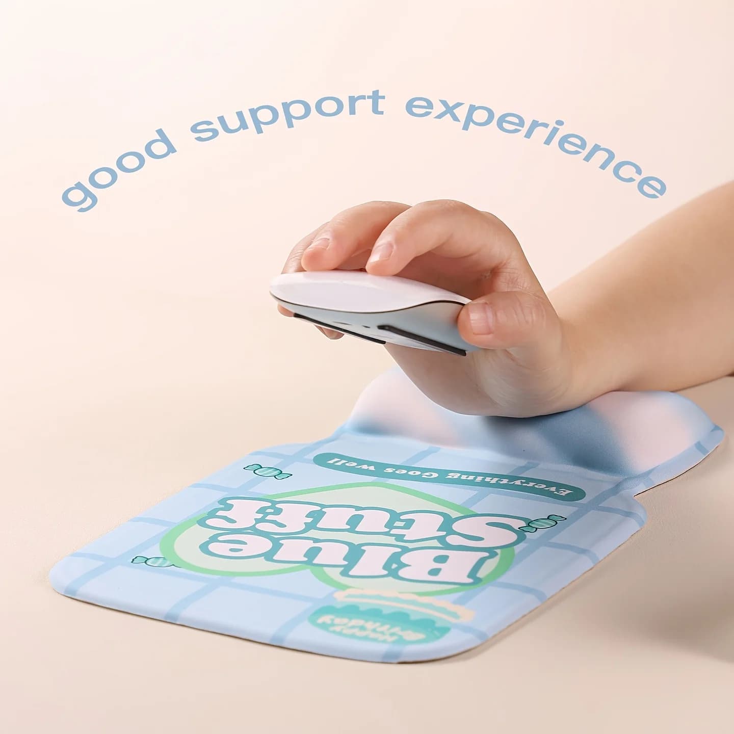 Set di 1 Nuovo Poggiapolsi Ergonomico in Silicone Ultra-Morbido per Mouse e Tastiera, Stile Marshmallow