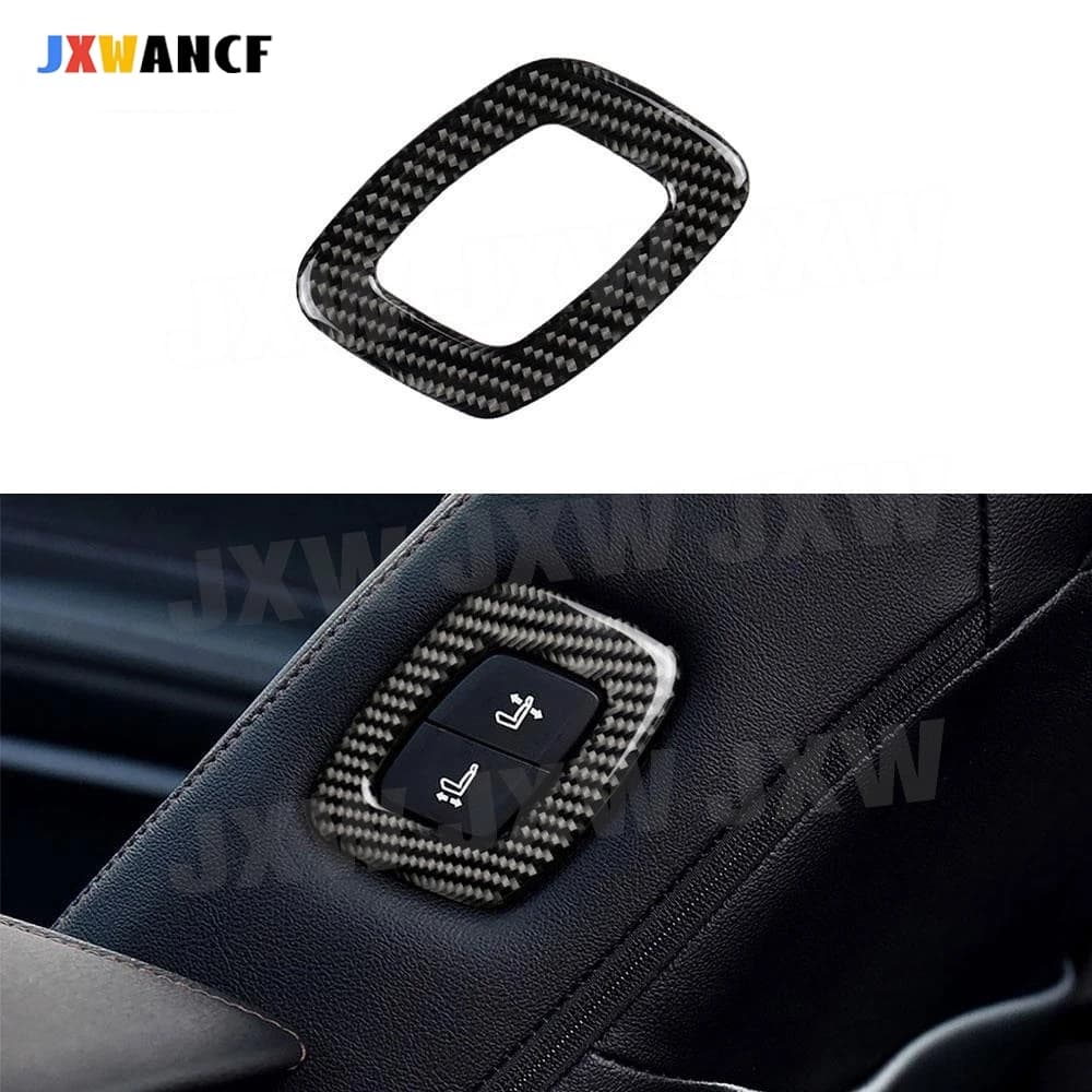 JXWANCF Adesivo per Cornice di Copertura del Pulsante di Regolazione del Sedile Auto in Fibra di Carbonio per Toyota Camry 2018 2019 Interni