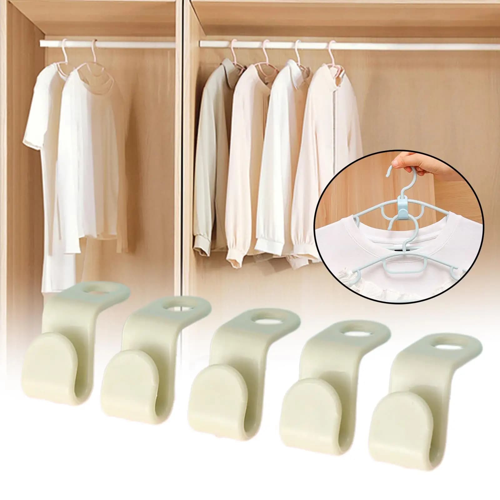 5 Pezzi Ganci Appendiabiti a Cascata, Organizzatore per Appendiabiti, Clip per Cappelli