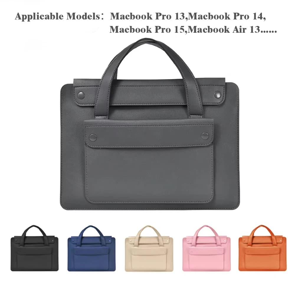Borsa per laptop Custodia in pelle PU per MacBook Samsung Xiaomi Lenovo HP DELL Huawei 13 14 15 16 Valigetta per tablet notebook
