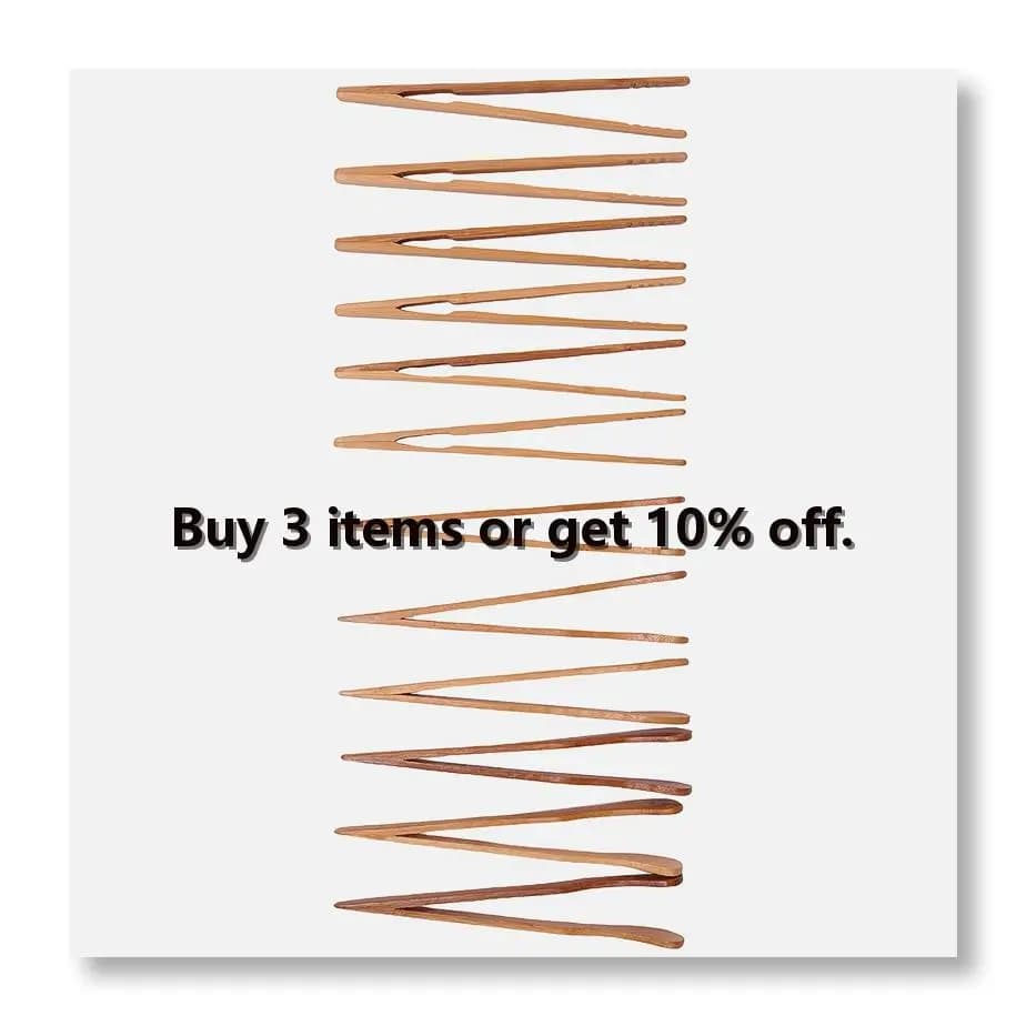 12PCS Bamboo Toaster Tongs, 7 Inch Wood Kitchen Tongs, Reusable Wood Cooking Tongs, for Toast, Cooking, Bread, Fruit Tea