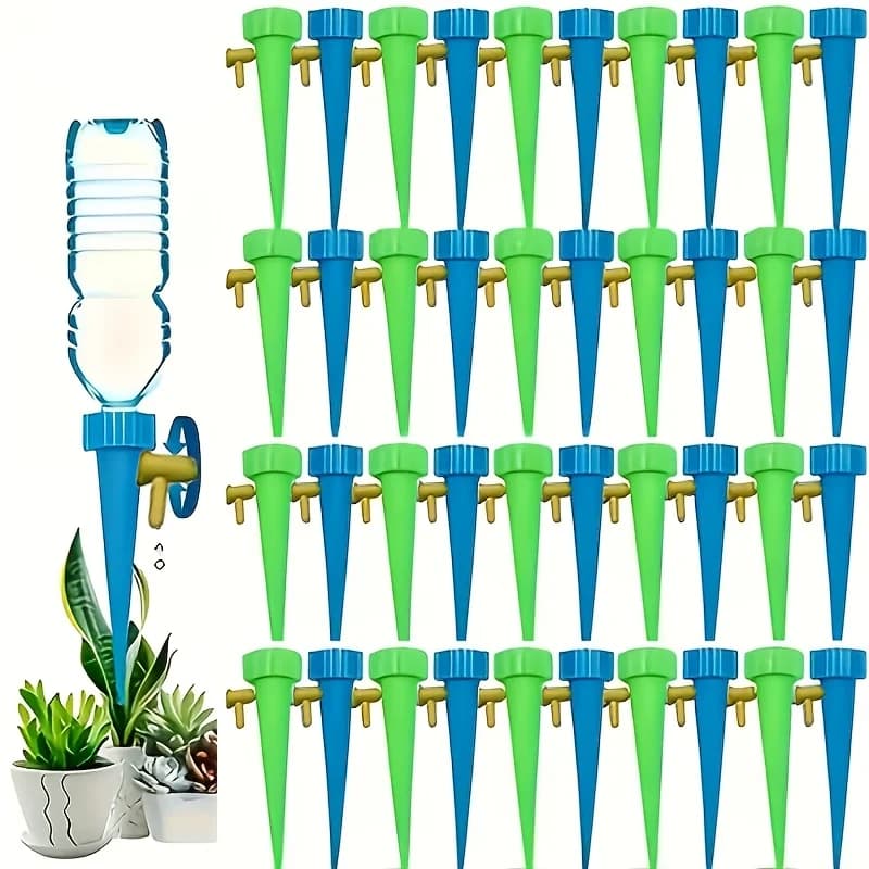 Kit di Irrigazione Automatica a Goccia da 32 Pezzi in Plastica per Piante in Vaso, Serra e Giardino con Connettori Universali