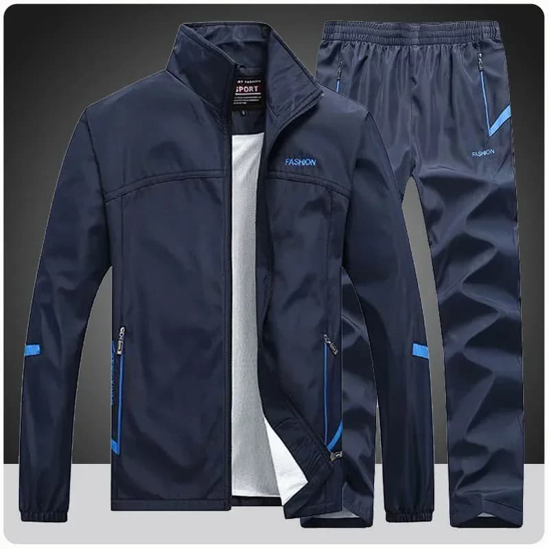 Tuta da uomo Casual primavera autunno abbigliamento sportivo due pezzi set giacche + pantaloni della tuta pantaloni da jogging felpa con cerniera maschile vestito