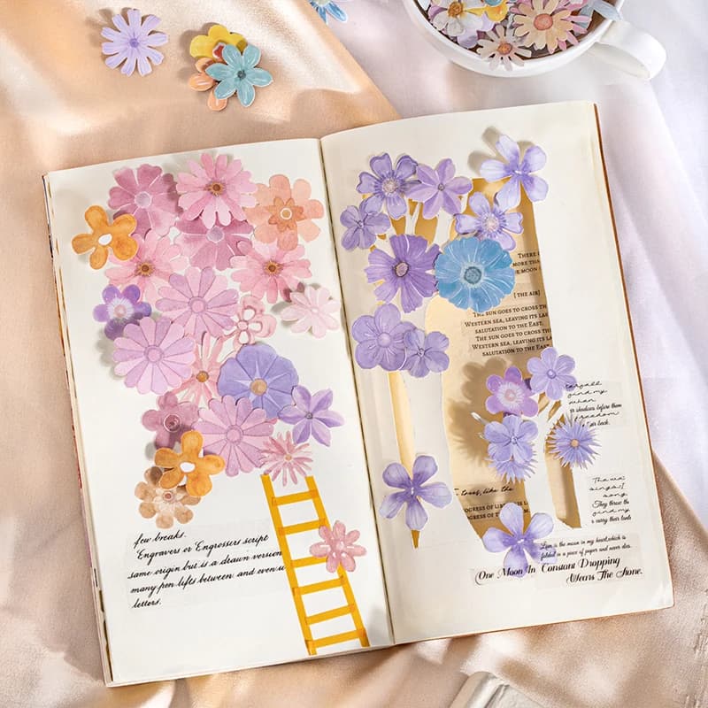 Journal GO 45 pezzi piccoli fiori adesivi graffiti telefono chitarra notebook decorazione carta adesiva scrapbooking decalcomanie per diario