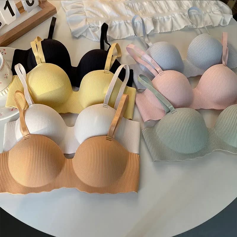 Reggiseno Senza Cuciture a Mezza Coppa Effetto Nuvola Nude per Donna, Supporto e Sollevamento per Seno Piccolo, Anti-Cedimento, Morbido e Senza Ferretto
