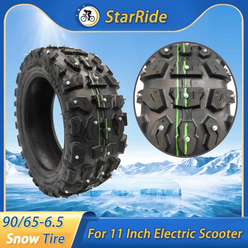 Pneumatico Tubeless da 11 pollici 90/65-6.5 pneumatico tempestato di ghiaccio da neve invernale per Kaabo Wolf Warrior 11 X King GT Zero 11X parti di Scooter elettrico