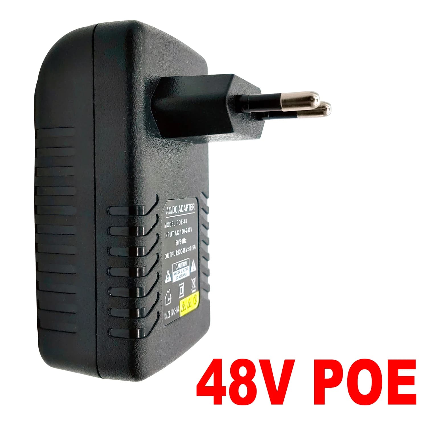 CCTV security monitoring POE power adapter 48V 0.5A EU/US plug. For Ethernet IP cameras, NVR routers, POE switches.
