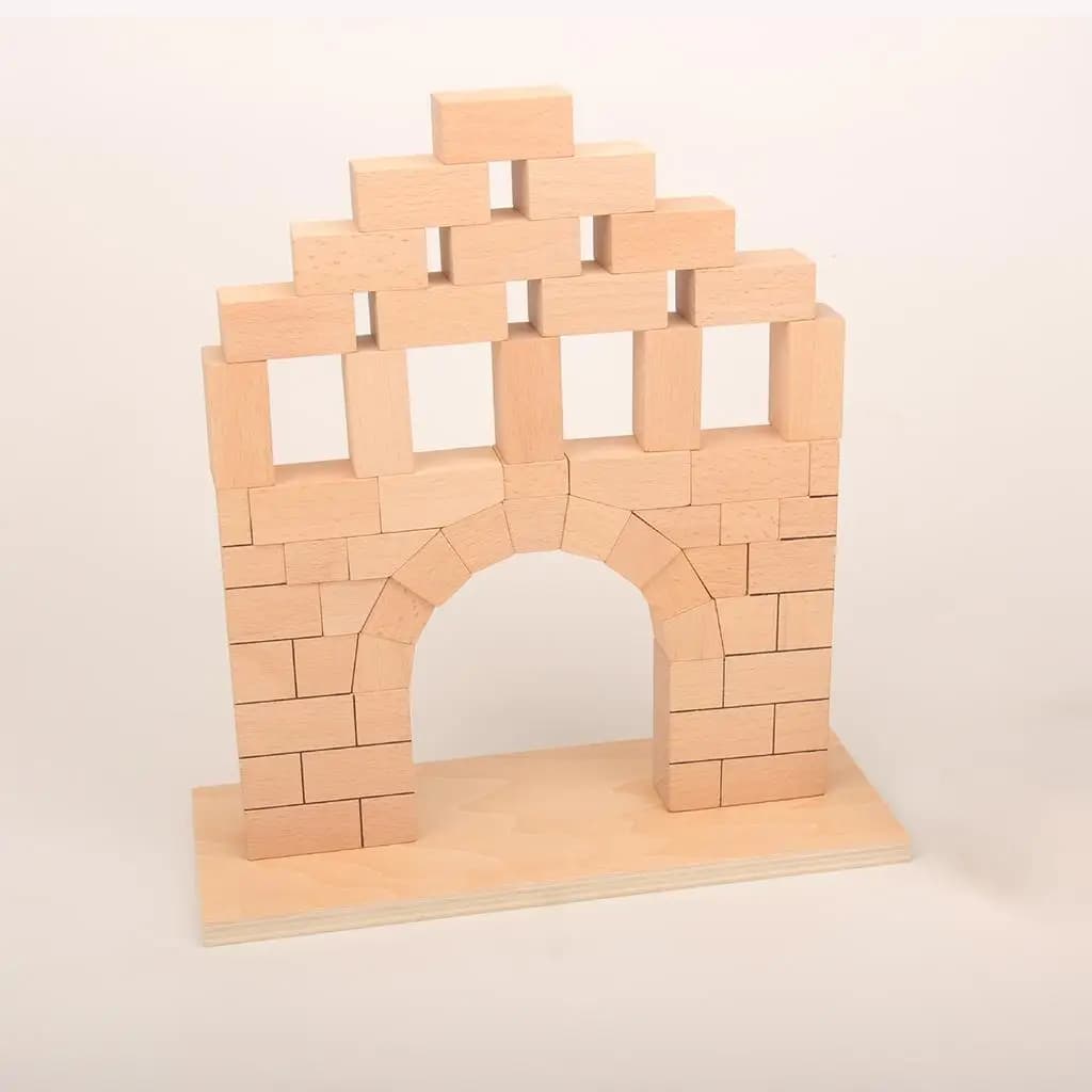 Giocattolo per bambini Ponte romano Blocchi di legno di faggio Mattoni Giocattolo educativo prescolare