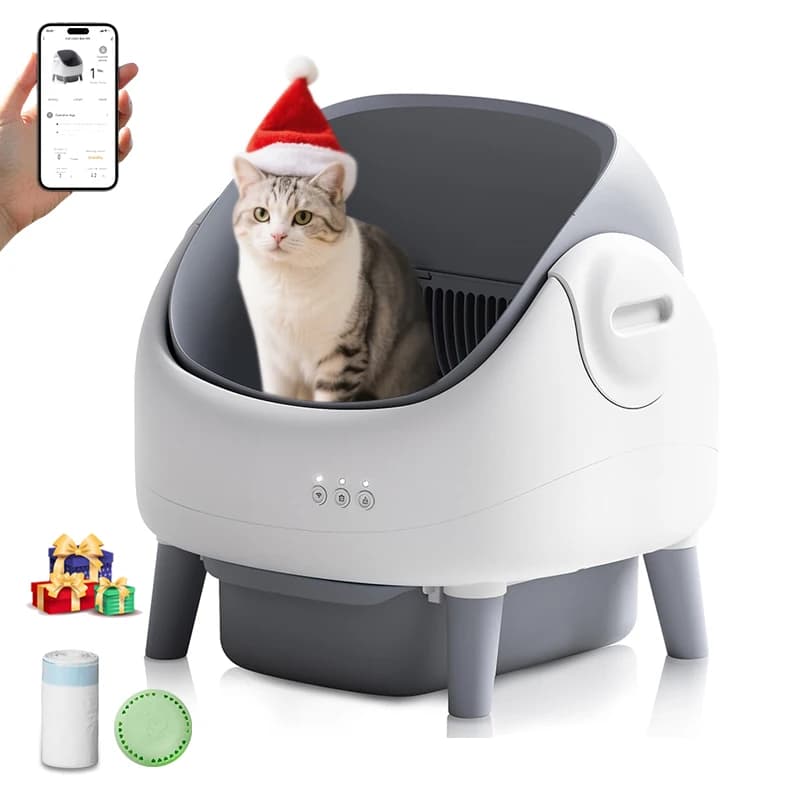 Self Cleaning Litter Box Automatic Cat Litter Box With Open-Top Design APP Control Dual Safety Sensors Suitable For Multi-cats