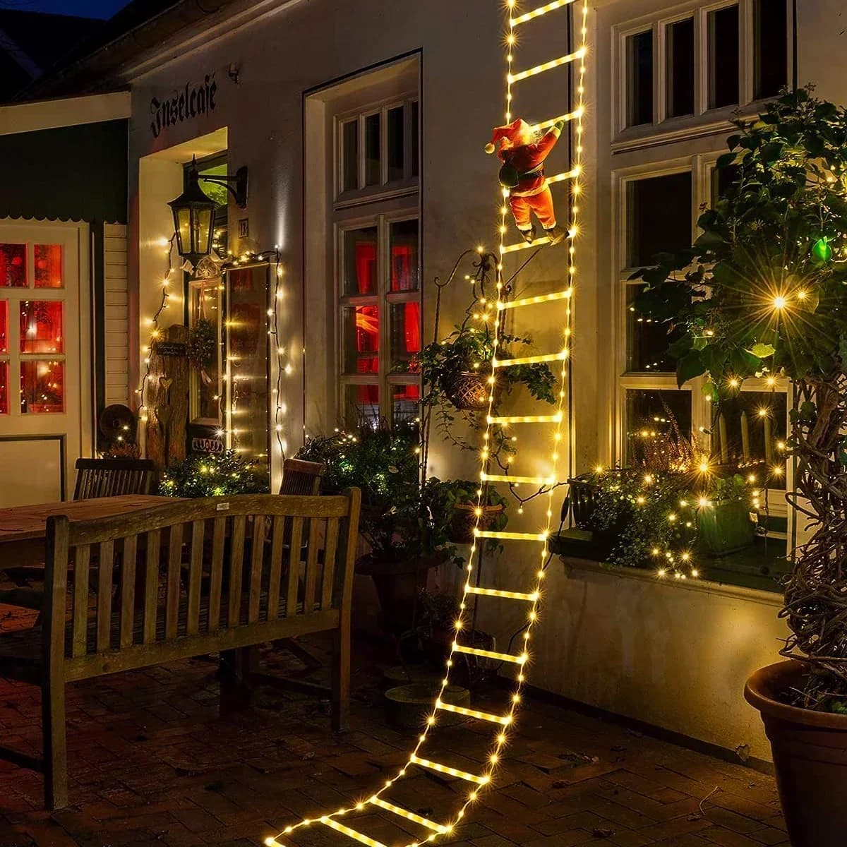 LED Ladder Light Christmas Home Christmas Decor String Lamp Indoor Outdoor Window Garden Xmas Tree Hanging Strip Light