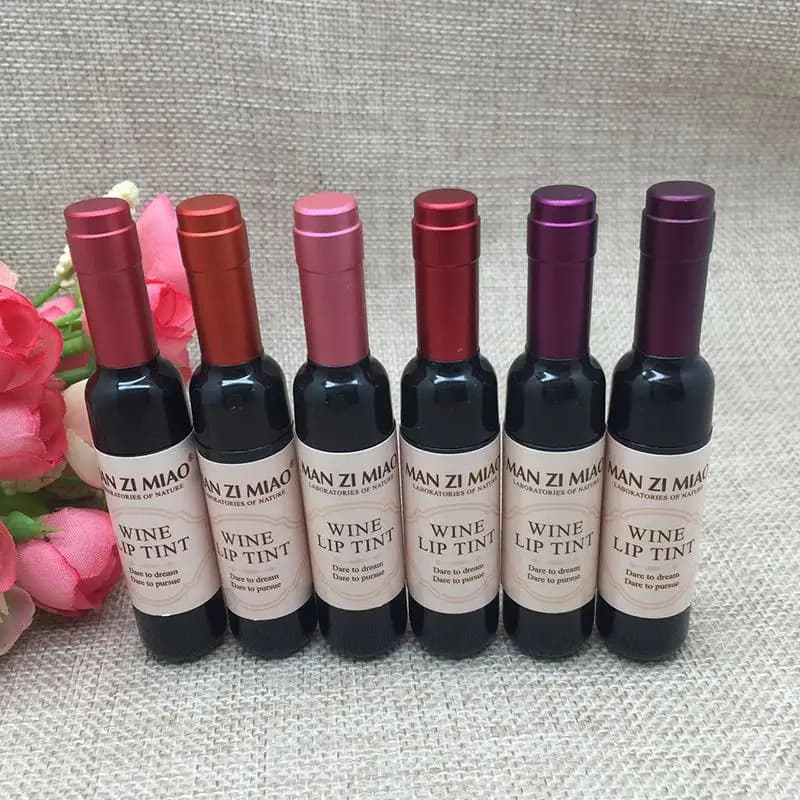 2023 rossetto Lipgloss impermeabile di lunga durata bella tinta bottiglia di vino forma labbro per le donne trucco Gloss rosso Sexy cosmetico