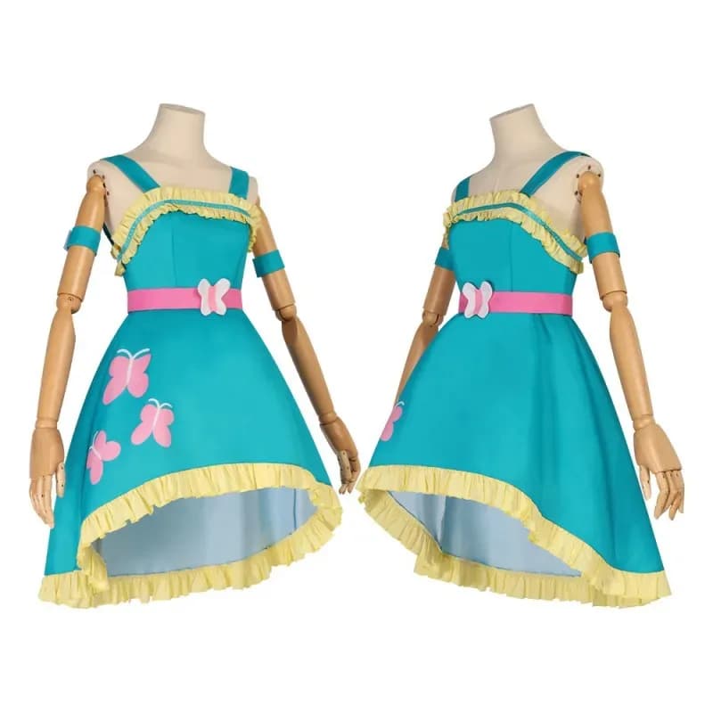 CyEquestria Ragazze Fluttershy Vestito Cosplay E Parrucche EG Piccolo Pony Costumi Festa di Carnevale di Halloween Fluttershy's Dressing Up