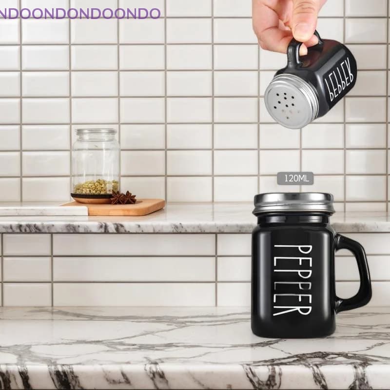 Set di shaker per condimenti per sale e pepe in vetro vintage da 2 pezzi per sale e pepe domestico