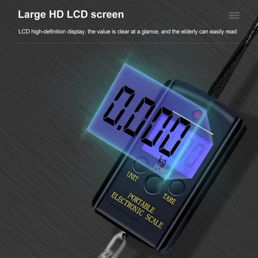 Mini bilancia elettronica digitale 40 kg x 10 g Bilancia portatile per bagagli da pesca tascabile Steelyard