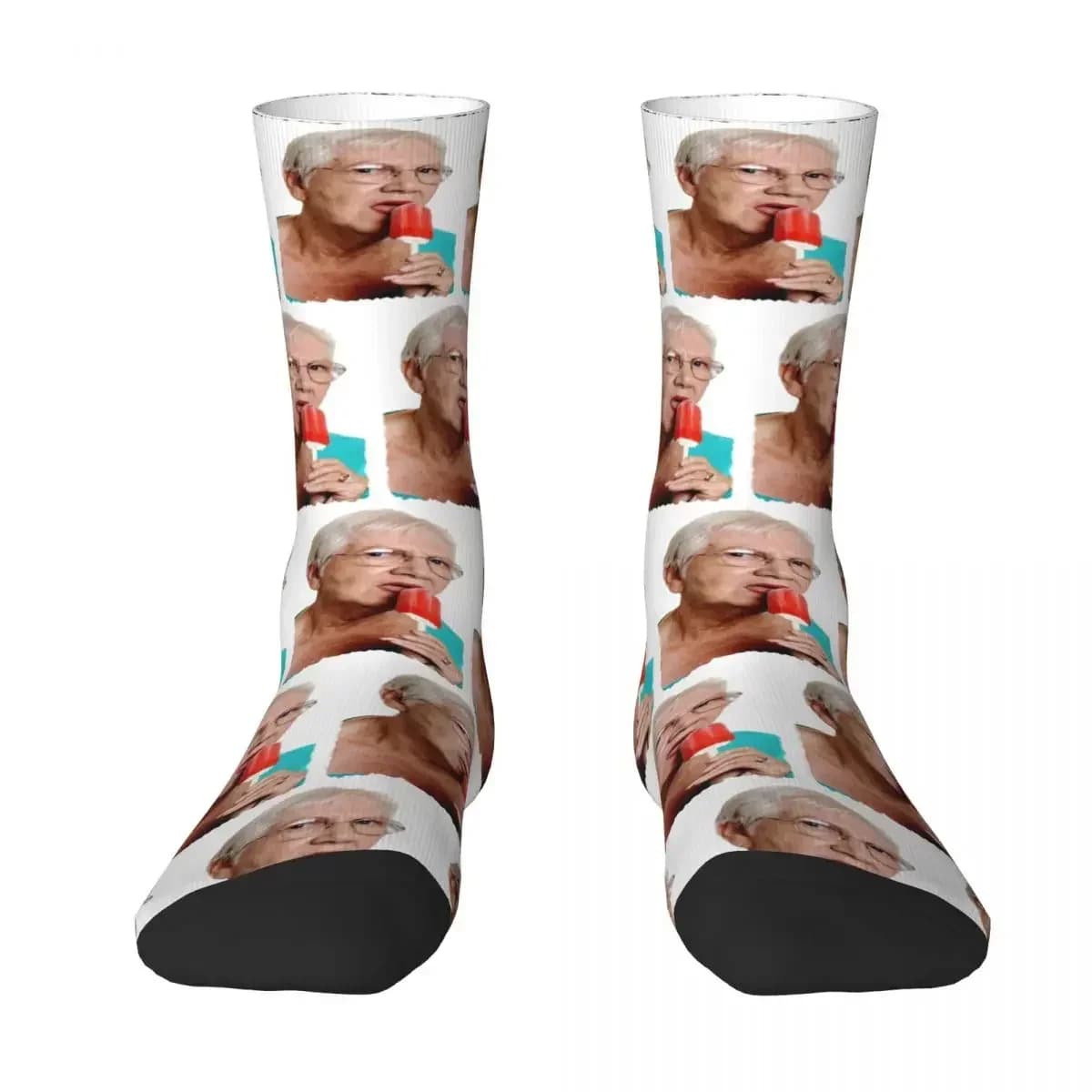 Grandma Granny Ice Cream T Shirt Socks Harajuku High Quality Stockings All Season Long Socks Accessories for Man's Woman's Gifts
