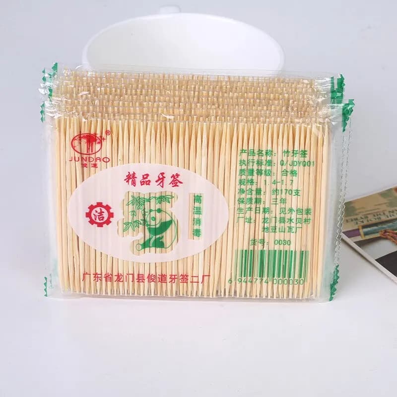1000 pcs Green Ecological Bamboo Production Use And Throw Double-sided Fine Stuzzicadents Domestic Durable