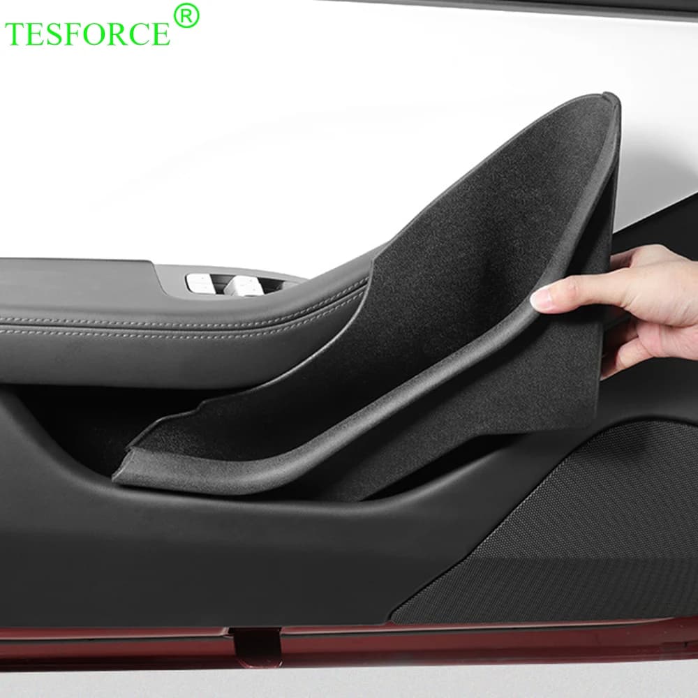 Per Tesla Model 3 Highland 2024 Car Door Side Storage Box Full-Cover anteriore e posteriore vassoio Organizer porta Edge Slot Storage