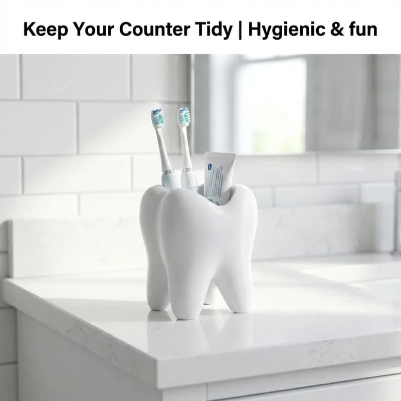 3D Printed Tooth Shaped Storage Rack, Toothbrush, Cosmetics, Pen Holder, Bathroom desktop, Unique Home Decoration Storage Rack