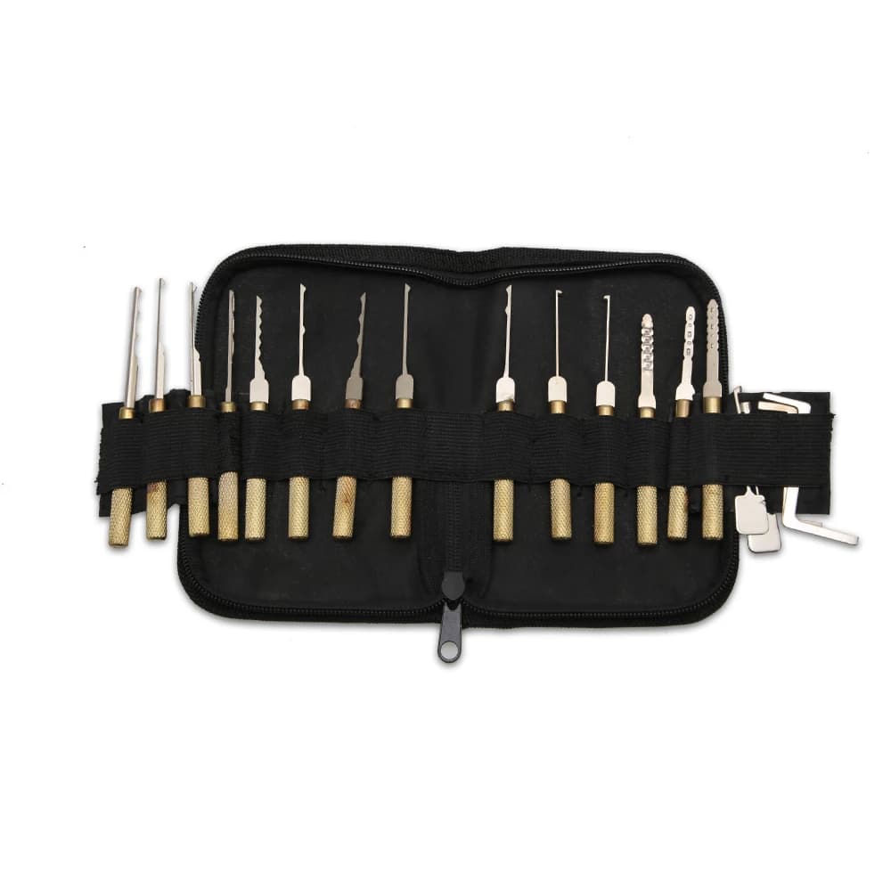 18 pezzi KaBa Lock Civil Lock Set di strumenti interamente in acciaio per principianti Forniture per fabbro Strumenti di riparazione