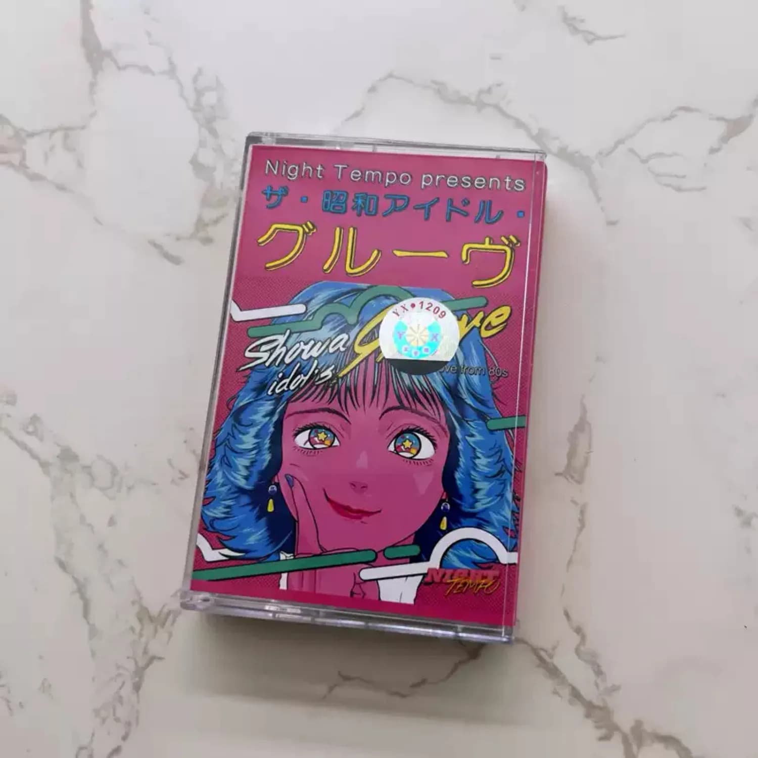 Showa Groove Cassette Tape, Japanese City Pop & Vaporwave with Retro 80s Synth Grooves & Anime Artwork