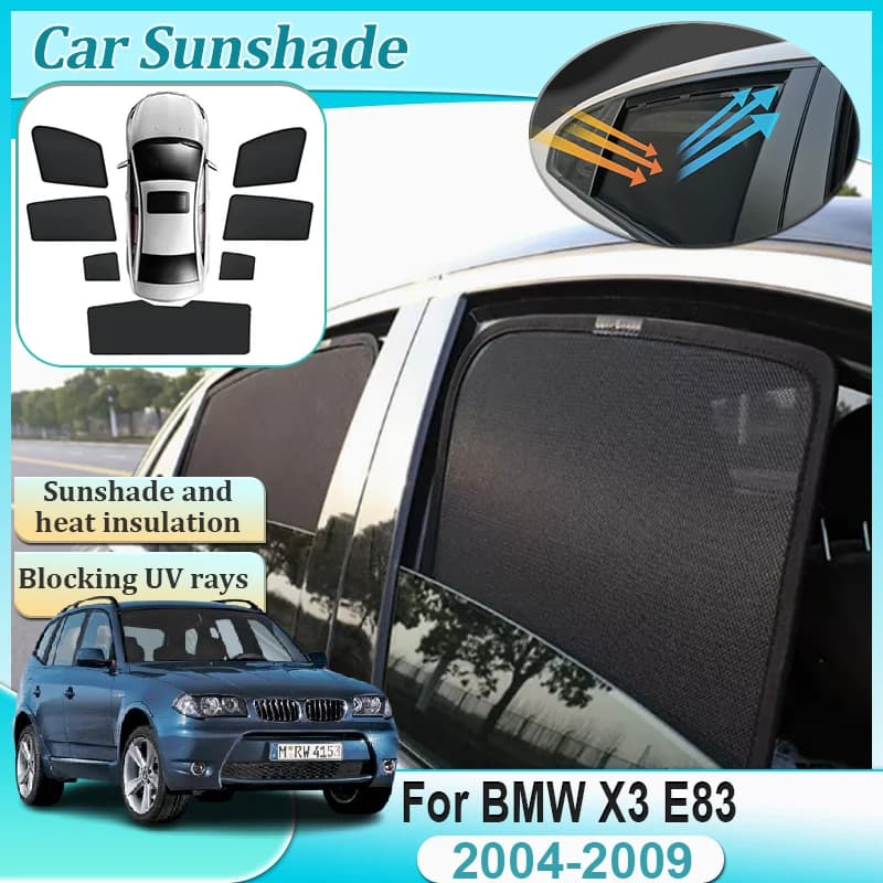 Per BMW X3 E83 2004 2004-2009 Parasole magnetico Parabrezza Finestre laterali Copertura Protezione solare Privacy Visiera Strumenti Accessori auto