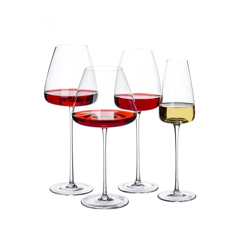 Bicchiere da vino rosso fatto a mano, calice bordeaux di cristallo ultrasottile, tazza da degustazione con palloncino per pancia grande, 260-650 ml per degustazione di vino