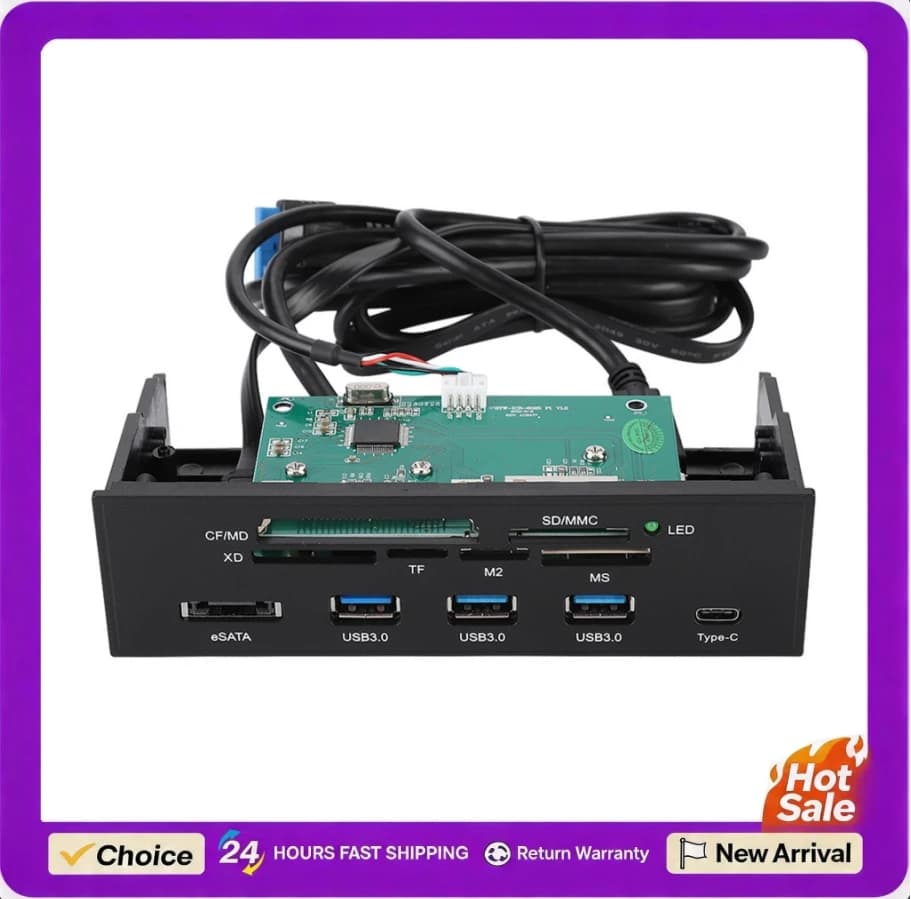 5.25" Multi Function Dashboard Internal Card Reader for M2 MSO Memory MS XD 64G CF Card PC Front Panel Card Reader Accessories