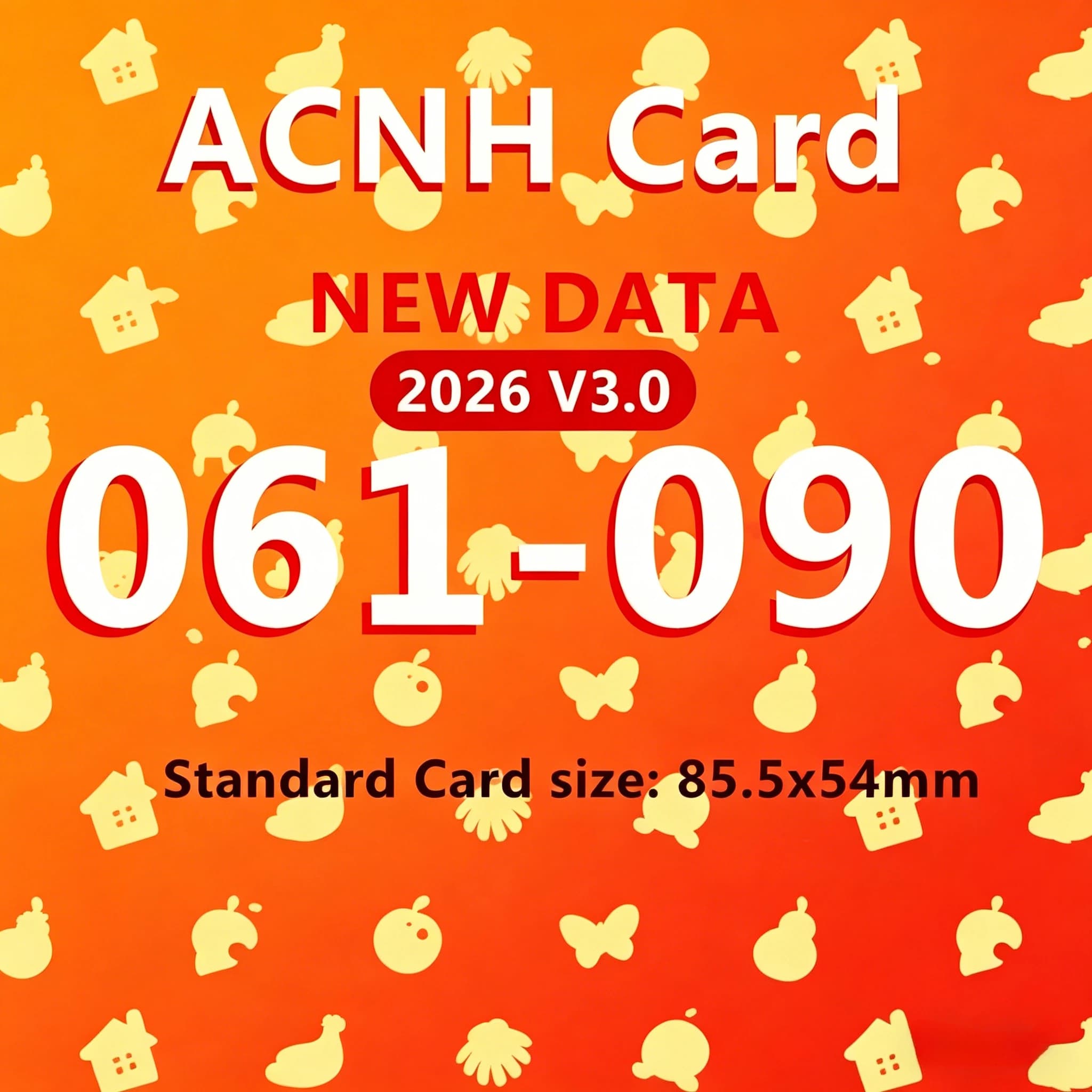 ACNH Card NFC Reliable Smart Game Cards 061-090 Unique Stylish Design Easy Operate All Players Portable Practical 85.5x54mm