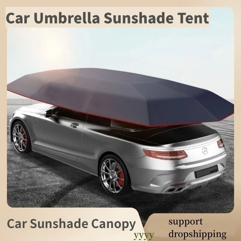 Ombrello per auto tenda parasole copertura per baldacchino semiautomatica portatile protezione UV tettuccio per posto auto coperto impermeabile estate campeggio all'aperto