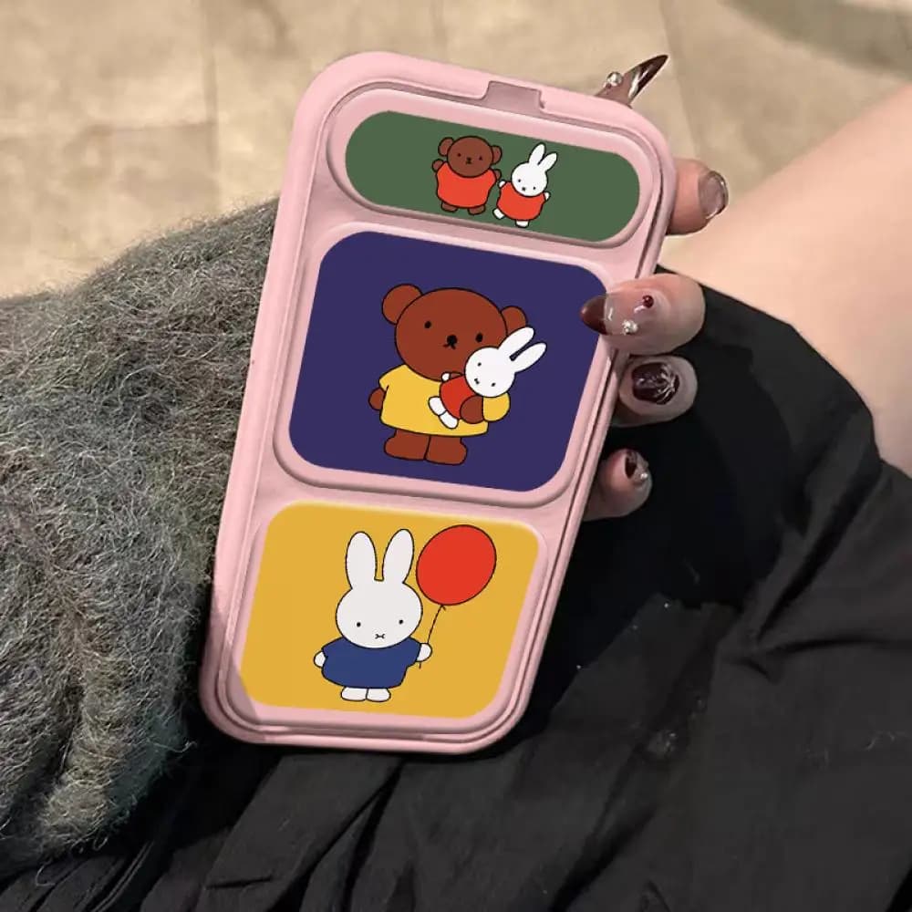 Miffy Phone Protective Case Cartoon Anime Cute Multiple Styles Creative Simplicity Anti Fall Kawaii Iphone Case Holder Gift