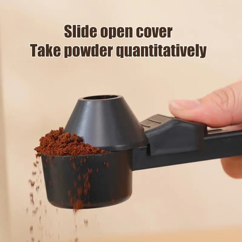 (BF06)Spill-Proof Protein Powder Sliding Spoon Reusable With Longer Handle Coffee Scoop Measuring Spoon Funnel Kitchen Gadgets