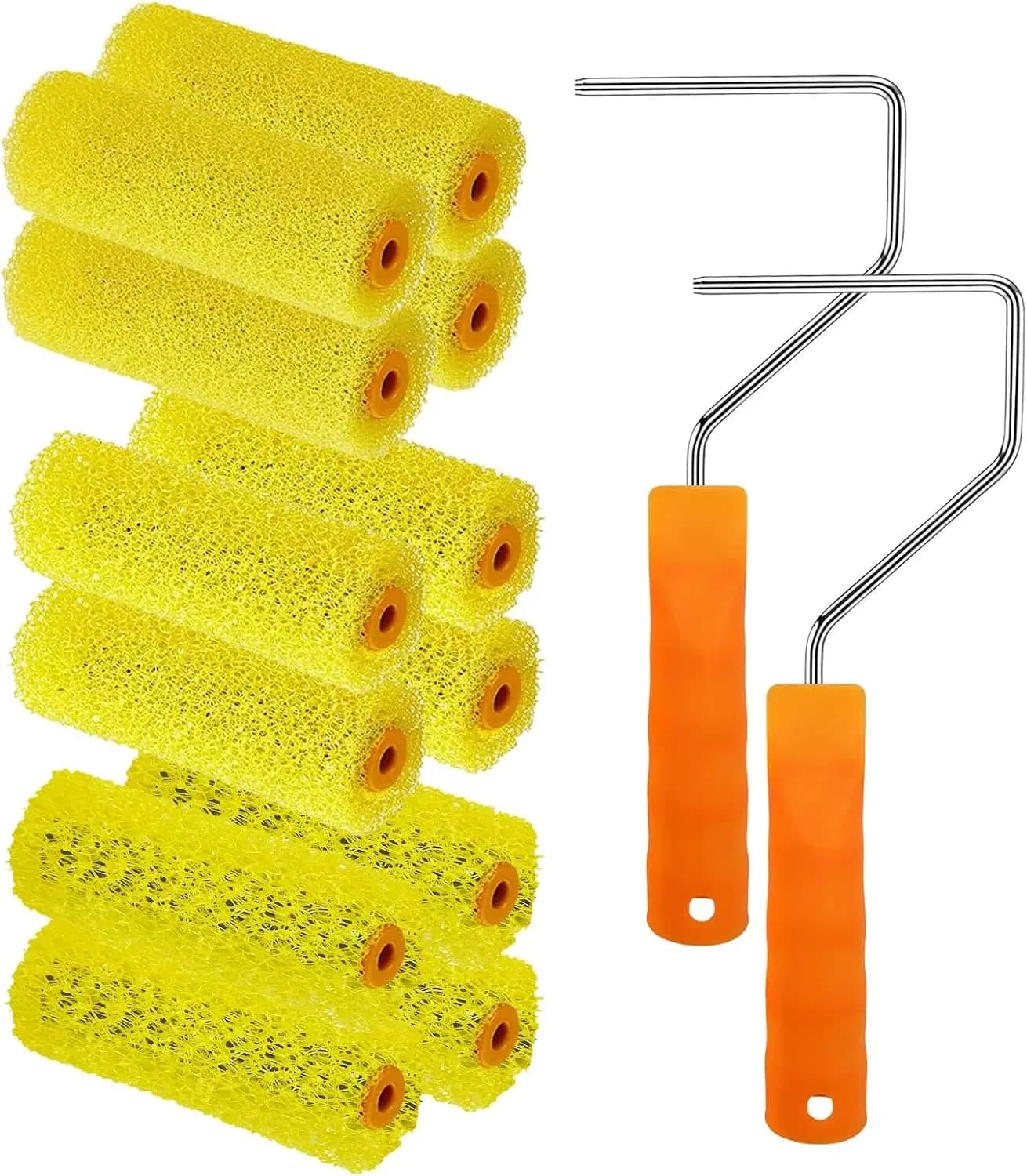 Set of 12 Textured Painting Rollers, 4 Inches with 3 Foam Texture for Walls and Ceilings