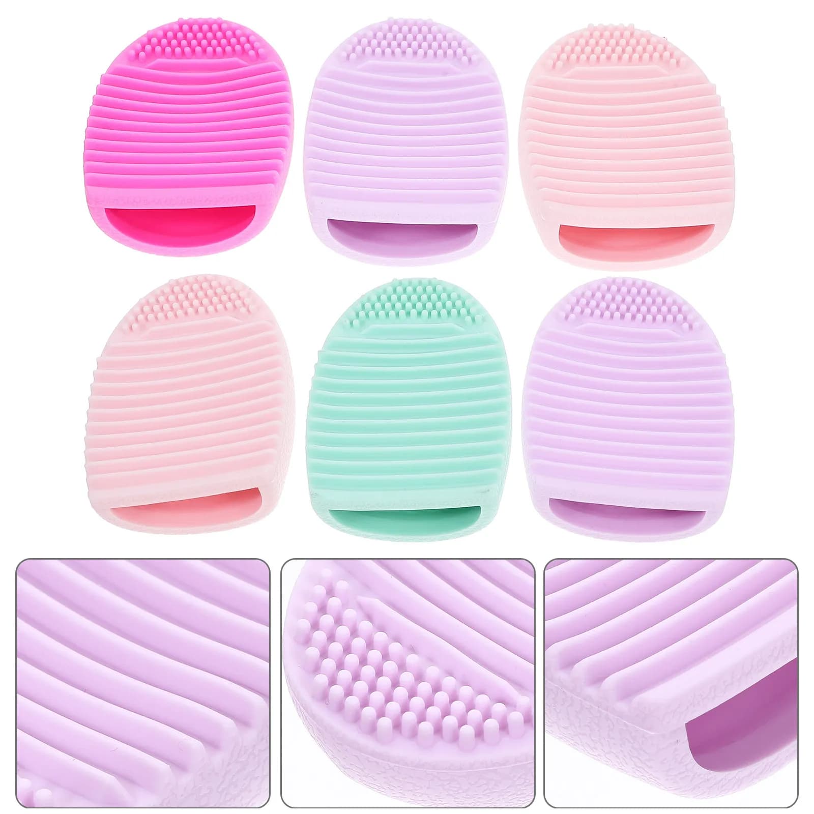 Set of 6 Silicone Brushes for Cleaning Tools for Makeup, Reusable Deep Cleaning Pad, for Travel, Gym and Camping