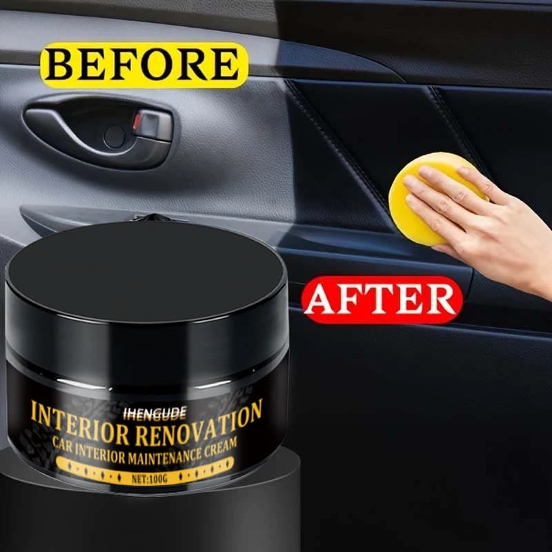 1 pezzo 120g Cera per ristrutturazione interni auto - Aggiornamento parti in plastica, Cera glitter interna, Protezione pneumatici, Riparazione ingiallimento veicolo nero e Strato di nanocristallo - Rimuovi efficacemente i graffi, Formula di riparazione, Protezione interna | Superficie liscia | Strato di nano cristalli