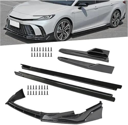 Kit Spoiler Anteriore e Laterale + Diffusore Posteriore per Camry 2024-2025 LE/XLE/SE/XSE – Nero Lucido (Set 3 Pezzi)